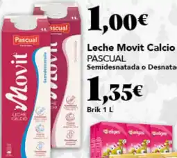 Gadis PASCUAL Leche Movit Calcio Semidesnatada o Desnatada oferta