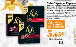 Gadis L'OR Café Cápsulas Espresso Barista, Splendente, Sontuoso, Ristretto o Ristretto Descafeinado oferta