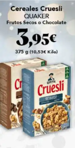 Gadis QUAKER Cereales Cruesli Frutos secos o Chocolate oferta