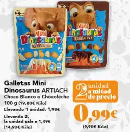 Gadis ARTIACH Galletas Mini Dinosaurus Choco Blanco o Chocoleche oferta