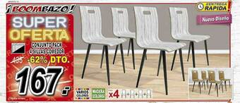 Muebles Boom Conjunto Pack 4 Sillas Comedor oferta