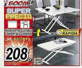 Muebles Boom Mesa Centro Elevable Convertible Comedor oferta