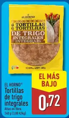ALDI El horno - tortillas de trigo integrales oferta
