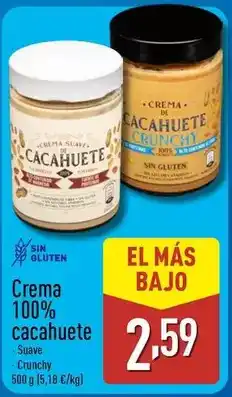ALDI Crema 100% cacahuete oferta