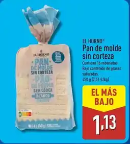 ALDI El horno - pan de molde sin corteza oferta