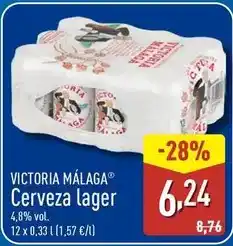 ALDI Victroia malaga - cerveza lager oferta