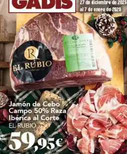 Gadis Rubio - jamón de cebo 50% raza ibérica al corte oferta