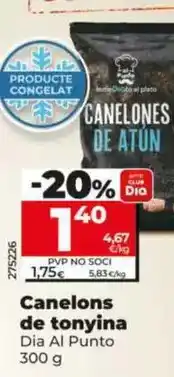 Dia Dia al punto - canelones de atún 300 g oferta