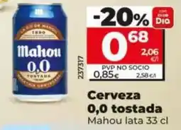 Dia Mahou - cerveza 0,0 tostada oferta