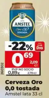 Dia Amstel - cerveza oro 0,0 tostada oferta