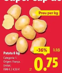 Lidl Patata 6kg oferta