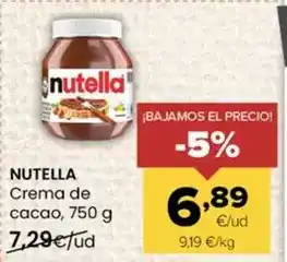 Autoservicios Familia Nutella - crema de cacao oferta