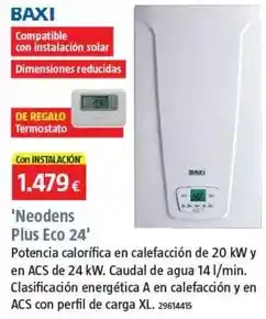 Bauhaus Baxi - caldera de gas neodens plus eco 24 oferta