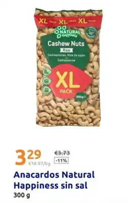 Action Natural happiness - anacardos sin sal oferta