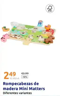 Action Rompecabezas de madera mini matters oferta