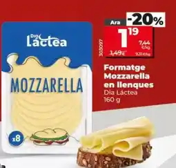 Dia Dia lactea - queso mozzarella en lonchas oferta