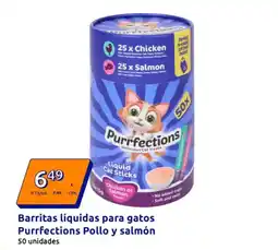 Action Delicious - barritas líquidas para gatos purfections pollo y salmon oferta