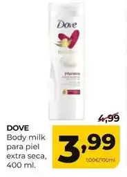 Alimerka Dove - body milk para piel extra seca oferta