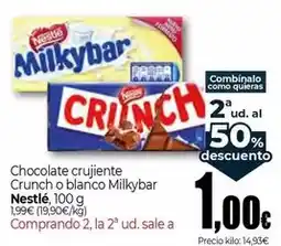 Unide Market Nestlé - chocolate crujiente crunch o blanco milkybar oferta