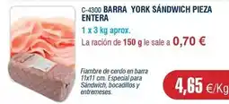 Abordo Barra york sandwich pieza entera oferta
