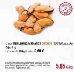 Abordo Mejillones medianos cocidos oferta