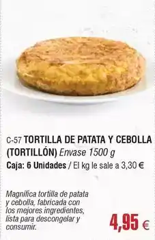 Abordo Lista - tortilla de patata y cebolla oferta