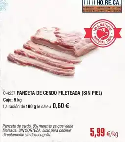Abordo Panceta de cerdo fileteada oferta