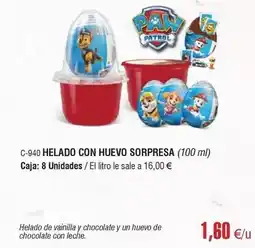 Abordo Paw patrol - helado con huevo sorpresa oferta