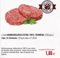 Abordo Hamburguesa extra 100% ternera oferta