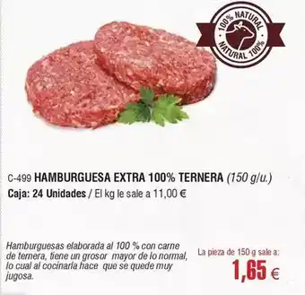 Abordo Hamburguesa extra 100% ternera oferta