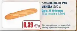 Abordo Barra de pan vienesa oferta