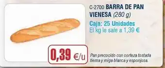 Abordo Barra de pan vienesa oferta