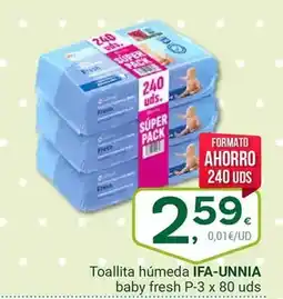 Supermercados Dani Ifa unnia - toallita húmeda baby fresh oferta