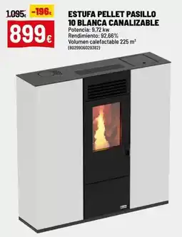 Brico Depôt Estufa pellet pasillo 10 blanca canalizable oferta