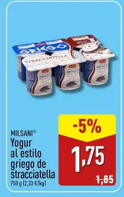 ALDI MILSANI Yogur al estilo griego de stracciatella oferta