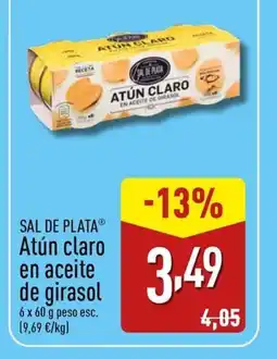 ALDI SAL DE PLATA Atún claro en aceite de girasol oferta
