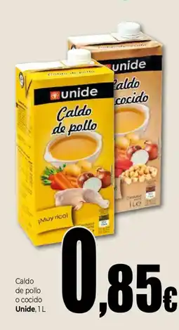 Unide Supermercados UNIDE Caldo de pollo o cocido oferta