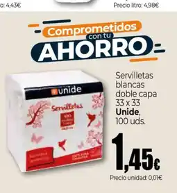 Unide Supermercados UNIDE Servilletas blancas doble cap oferta