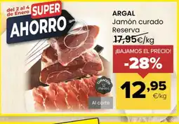 Autoservicios Familia ARGAL Jamón curado Reserva oferta