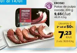 Autoservicios Familia EROSKI Patas de pulpo cocido oferta