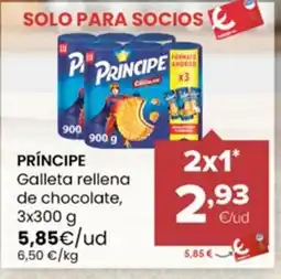 Autoservicios Familia PRÍNCIPE Galleta rellena de chocolate oferta