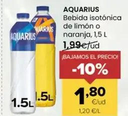 Autoservicios Familia AQUARIUS Bebida isotónica de limón o naranja oferta