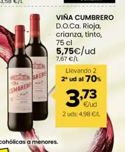 Autoservicios Familia VIÑA CUMBRERO D.O.Ca. Rioja, crianza, tinto oferta