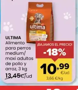 Autoservicios Familia ULTIMA alimento para perros medium/ maxi adultos de pollo y arroz oferta