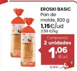 Autoservicios Familia EROSKI BASIC Pan de molde oferta