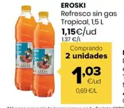 Autoservicios Familia EROSKI Refresco sin gas Tropical oferta