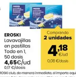 Autoservicios Familia EROSKI Lavavajillas en pastillas oferta