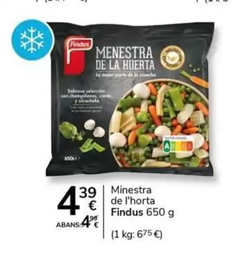 Supermercados Charter FINDUS Minestra de l'horta oferta
