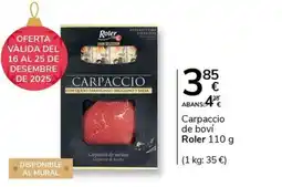 Supermercados Charter ROLER Carpaccio de boví oferta
