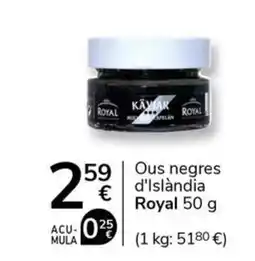Supermercados Charter ROYAL Ous negres d'Islàndia oferta